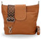 BRISE Umhängetasche Damen Echtes Leder ELLIE Handgemachte Crossbody Bag mit Ledergurt + Optionalen Breiten Gemusterten Riemen 6 Fächer Wasserdichte Schultertasche Made in Italy (Cognac Braun - 4)
