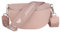 MIRROSI® Bauchtasche Damen, Echtleder, Made in Italy, Umhängetasche, Brusttasche, Crossbody Bag (1 Tasche & 2 Gurte) (Rosa (Liebling Rosa), Mittelgroße Tasche (25x16x7cm))