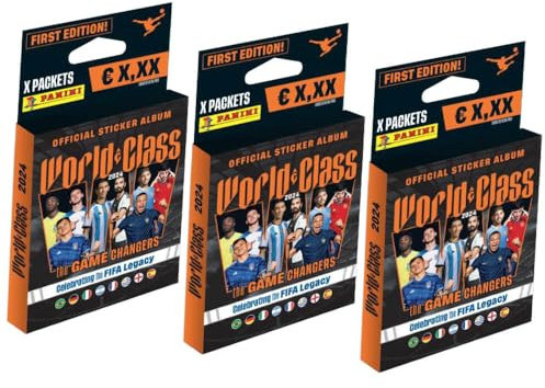 Panini World Class 2024 Fussball Sticker - Sammelsticker - 3 Blister