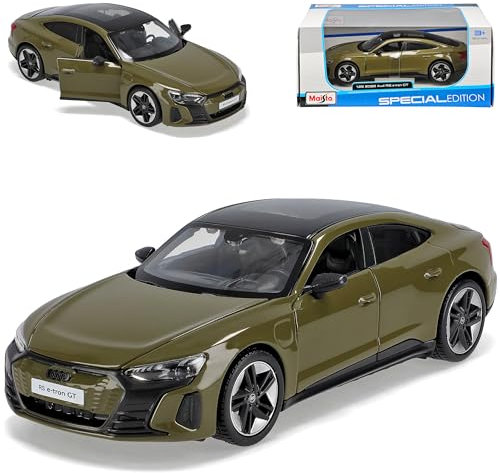 alles-meine.de GmbH A*u*d*i E-Tron GT RS Limousine Olive Grün Ab 2020 1/24 Modell Auto mit individiuellem Wunschkennzeichen