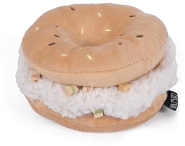 CHEWFFON Hund Plüsch Quietschspielzeug Interaktives Bagel Form Welpen Schnüffelspielzeug Niedlich Hund Puzzle Anreicherung Spielzeug Leckerli Puzzle für Kleine und Mittlere Hunde