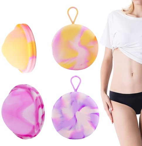 WUSANNA 2 Stück Menstruationsscheibe, Silikon Menstruationstasse Menstrual Disc Wiederverwendbare Periodenscheibe,Menstrual Cup Bietet 12 Stunden lang anhaltenden Schutz mit 2 Größen (S und L)