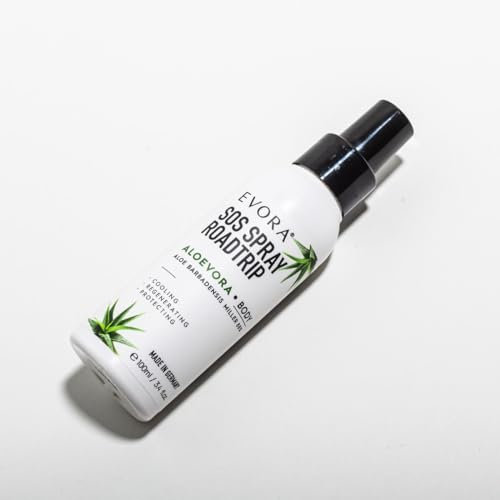 EVORA SOS SPRAY ROADTRIP - ALOEVORA BODY - ALOE VERA 88%, ARNICA, PROPOLIS, KAMILLE, ALLANTOIN, HAMAMELIS und PANTHENOL beruhigen, kühlen und schützen die beschädigte Haut - 100ml