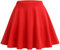 Zeagoo Rock Damen Sommer Kurz Skater Rock A Linie Tellerrock Elastische Taille Plissee Röcke Rot L