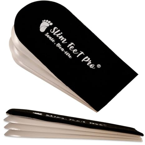 Paire de Talonnette Grandissante Rehaussante Silicone - Taille S Noire - Homme et Femme - Reglable, Adhésive, Autocollante, Anti glisse, amortissante talon et agrandissante