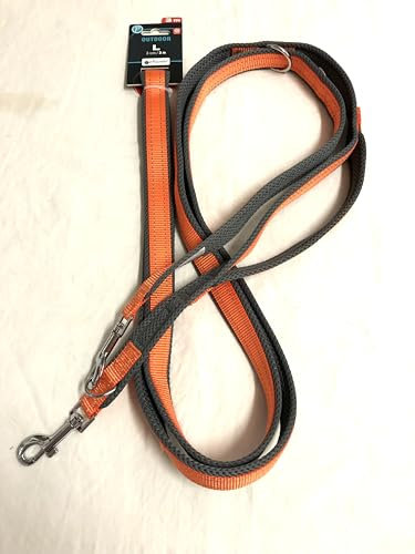 Petlando 3 m Outdoor- Führleine L mit Sicherheitsgriff Orange, reflektierend 3m/3 cm