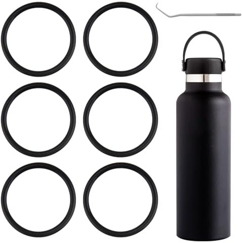 6-Pack Rubber Gasket Compatible with Hydro Flask Bottle - Standard Mouth Replacement Rings for 18 oz, 21 oz, 24 oz Bottles