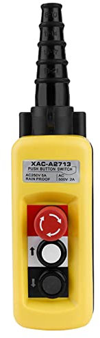 Ausla Hebebühne Schalter 400V Kran Ketten Zug aus ABS Kunststoff Druckknopf-Schalter-Anhänger-Controller mit Not-Aus für Hebezeuge und Kräne für Einen Einfachen Sicheren Betrieb