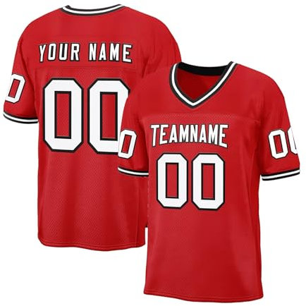 American Football Trikot Personalisierte Uniformen Teamname Nummer für Herren Damen Kinder Shirts Hip Hop A4