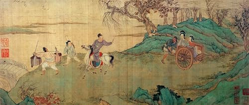 IPLUPJDY Astratta Della Poster Stampe su Tela Murale Dipinto il Padiglione del Riposo di Wen Zhengming per Decorazioni per la Casa 60x90cm