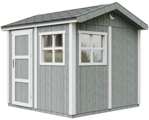Gartenhaus Premium Qualität 5,9 m² - H252x250x294 cm - Aufbau von LP Smartside Panels – mit Boden und Bitumenfliesen – Timbela M913-CAVERN Steel