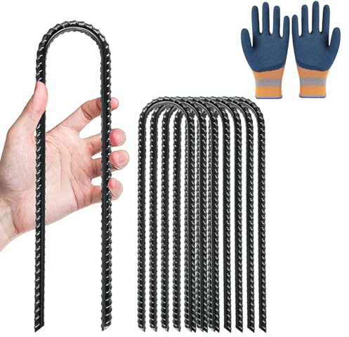 Anyingkai 8 Stück Spirale Bodenanker Trampolin, Zeltheringe Erdanker, Verzinkter Stahl, Schwarz