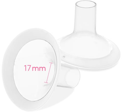 Breast Pump Parts for Medela, 17MM Oval Soft Flanges w/ 106 Degree Wider Opening Angle for Medela Symphony Pump, PersonalFit, Freestyle, Maxflow, Freestyle Flex Swing Maxi Connector(2 Packs )
