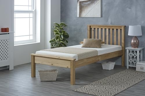 MissionTM Dorset Solid Pine Bed Frame, Rustic Wax Finish, Underbed Storage Compatible, Brazilian Pine Construction, Multiple Sizes (Single)