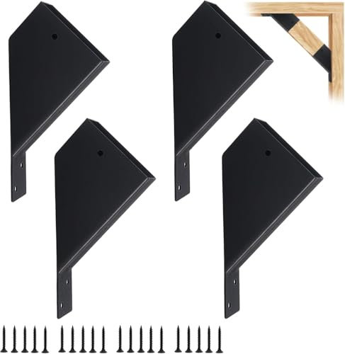 Guolich 4 pieces 45 degree angle bracket, beam connector/post connector/corner connector, wood connector, corner bracket, wooden beam, gazebo bracket set, pergola connector/pergola brackets