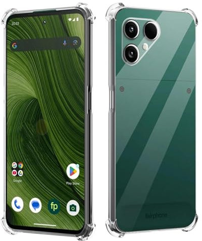 GIOPUEY Clear Hülle Kompatibel mit FairPhone 6, Ultra Dünn TPU Case, Luftpolsterschutz, [Nicht Leicht zu Vergilben] Stoßfest Hülle - Transparent