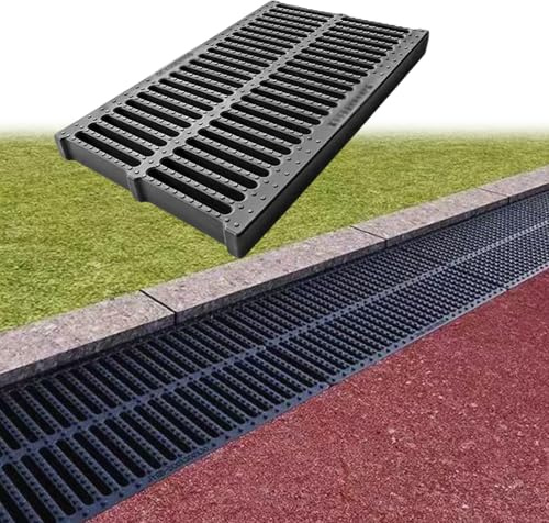 Wetsfgdg Caniveau Exterieur Grille De Drainage Grille Caniveau Systèmes De Drainage Caniveau Terrasse pour Terrasse, Jardin, Entrée50×30×2.5cm