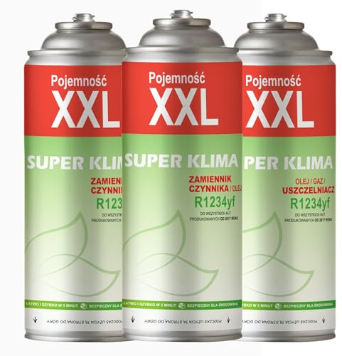 Combo doble gas R1234yf + tapa fugas refrigerante coche sellador aire acondicionado coche SUPER KLIMA