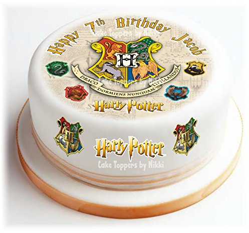**Precut** Icing Harry Potter Personalised 15cm Cake Topper & 15 Extra Toppers