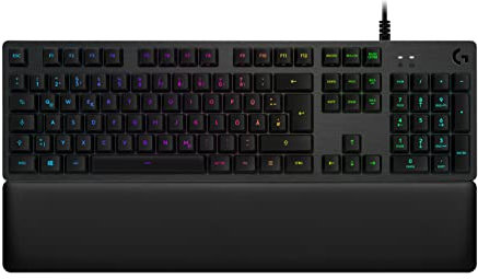 Logitech G513 Mechanische Gaming-Tastatur, Romer-G Tactile Switches, RGB-Beleuchtung, USB-Durchschleife, Handballenauflage mit Memory Foam, Aluminium-Gehäuse, Deutsches QWERTZ-Layout - Carbon