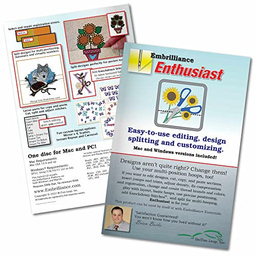 embrilliance Spinnangler Editing, Design Spliss & Individuell Stickerei Maschine Software