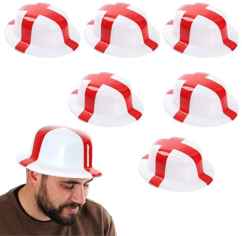 England Bowler Hat - English St Georges Flag Bowler Hat - Fancy Dress Accessory for Indoor Outdoor Sporting Events, Street Parties, Festivals and Celebrations