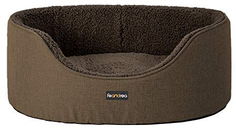 Feandrea Hundebett, Hundekorb, Wendekissen, 83 x 63 x 27 cm, braun PGW032K01