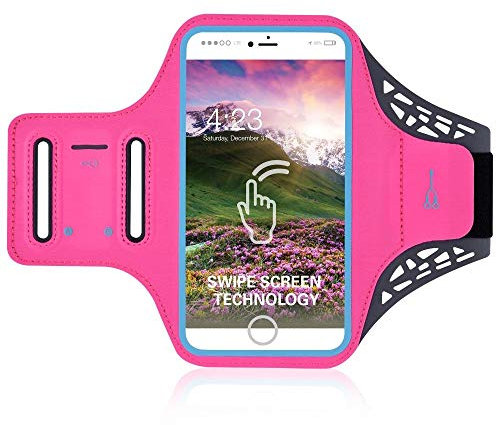 DFV mobile - Professional Cover Ultra-Thin Armband Sport Walking Running Fitness Cycling Gym for Vodafone Smart E8 - Pink