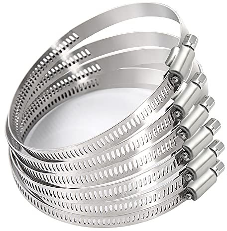 MIAHART 3 inch Hose Clip Adjustable 304 Stainless Steel Duct Clamps 6 Pack Worm Gear Adjustable 59mm-82mm Pipe Clip Worm Drive Clamp for Automotive Mechanical Agriculture (59-82mm)