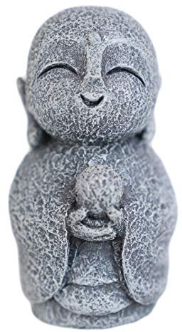 Ebros Feng Shui Zen stehend glückseliger japanischer Jizo Mönch Figur 7,6 cm hoch Miniatur Bodhisattva Buddha Talisman des Schutzes für Kinder und Baby Gedenkskulptur (Jizo hält Mani Jewel)