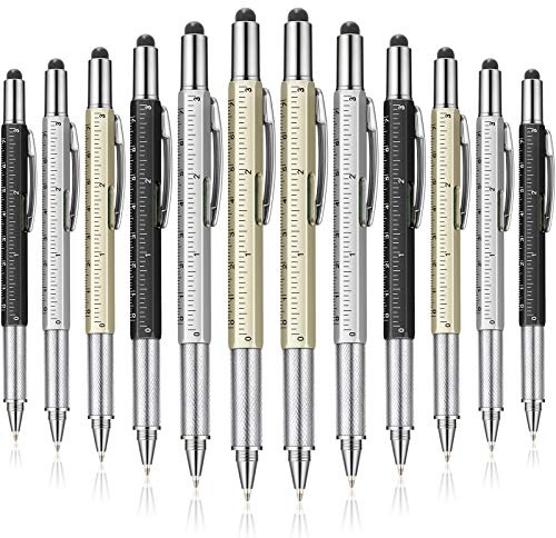 Honoson 30 Pcs Tool Pen with Ruler Multi Color, 6-in-1 Multitool Pens | Ballpoint with Level Gauge, Stylus, Screwdriver for Men, Back to School Gifts, Office Work, Birthday Presents