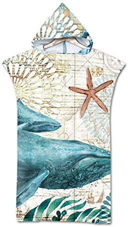 Herren & Damen Surf-Poncho Bademantel-Kapuze Kapuzenkleidung Unisex Robe Mit Kapuze Bedurckte Muster Handtuch Schnelltrocknender Strandumhang Bademantel Wechseln Einheitsgröße 75*110cm-Muster 11