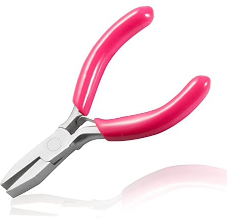 LEONTOOL 3 Inch Flat Nose Pliers - Smooth Jaw Mini Pliers for Jewelry Making
