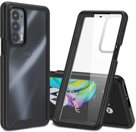 CBUS Heavy Duty Phone Case with Built-in Screen Protector Cover for Motorola Edge 20 (Black)