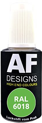 Alex Flittner Designs Lackstift RAL 6018 GELBGRUEN glänzend 20ml Reparaturstift Acryl Retuschierlack Reparaturlack Holz Metall Möbel Bad