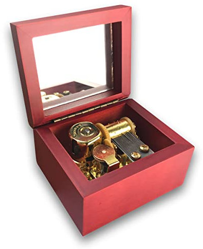 Braune Spieldose Birnen Holz Uhrwerk Spieluhr mit Sankyo Musik Mechanismus (Option 60 Melodien) (Silent Night (Stille Nacht))