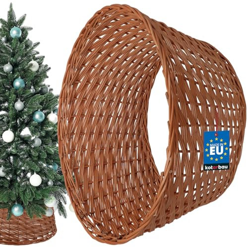 KOTARBAU® Panier de Sapin de noël Ø 60 cm Housse pour Sapin de Noël en Osier Support pour Sapin de Noël en Rotin Naturel Housse Cache Pied Sapin de Noel Osier rotin Sapin Osier Jupe Sapin Cache Sapin