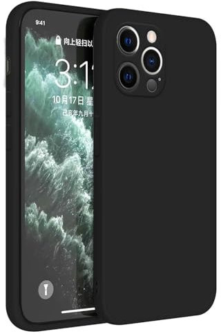 Topme Coque pour iPhone 12 Pro Max (6.7 inches) Etui Housse, Protecteur de Peau en Silicone TPU - Le Noir