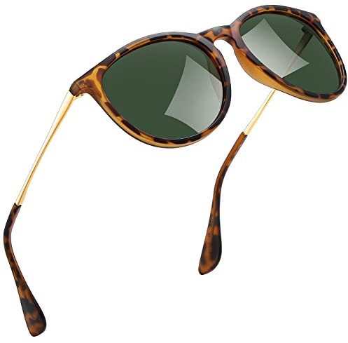 kunchu Sonnenbrille-Damen-Polarisierte-Sonnenbrille-Rund-UV400-im-Retro-Sonnenbrille-für-Damen & Herren Schutz Vintage