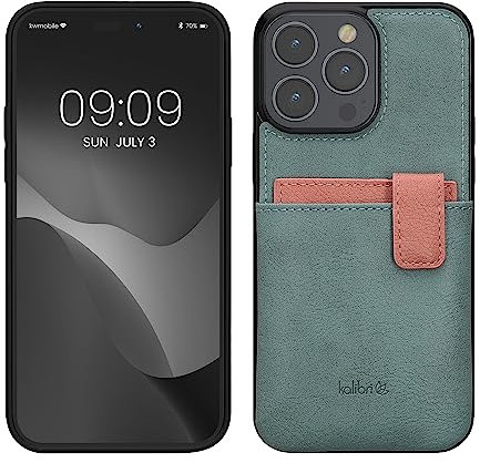 kalibri Carcasa Compatible con Apple iPhone 14 Pro MAX - Funda Protectora con Tarjetero de Cuero sintético extraíble y Cierre de imán