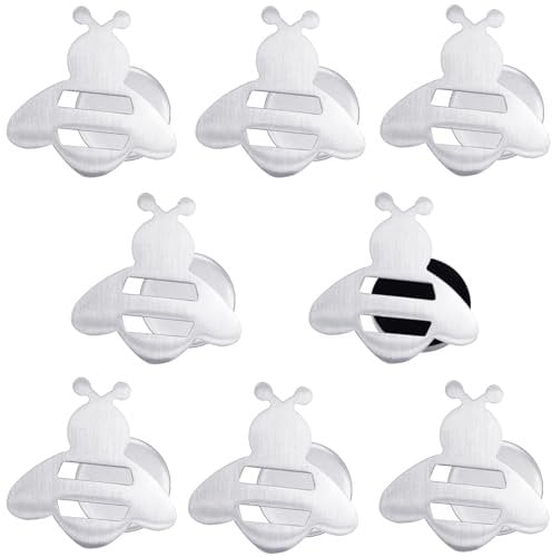 Mbsomnus 8 Stück Tischdeckenbeschwerer für Draußen extra schwer Magnetische Tischdecken Beschwerer Draußen Gewichte Tischtuchbeschwerer Edelstahl Biene für Gardinen Duschvorhang Whiteboard Kühlschrank
