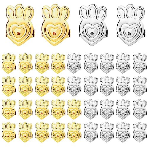 20 Paar Ohrringheber Verschluss, Ohrring Heber Verschluss Verstellbar Ohrring Heber Sichere Ohrring-Verschlüsse Ohrring-Verschlüsse für Schwere Ohrringe (Silber, Gold)
