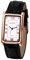 JewelryWe Herrenuhr Leder Rechteckige Uhr: Vintage Analog Quarz Armbanduhr Herren Schwarz Lederarmband Beiläufige Uhr mit Eckigem Römischen Ziffern Strass Zifferblatt Geschenk für Männer Junge
