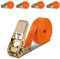 Sangle d'arrimage à Cliquet 5M, 4 Pièces Sangle à Cliquet avec Réglable à Ressort en Alliage de Zinc, Sangles de Serrage avec Tendeur à Cliquet pour Remorque, Moto, Voiture, Bagage
