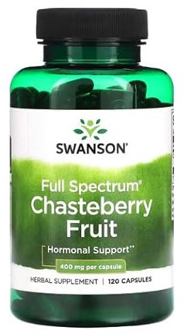 Swanson Sauzgatillo de espectro completo 400mg - Suplemento Herbal para Salud Hormonal y Bienestar Femenino - 120 Cápsulas