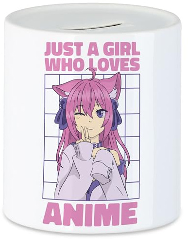 Hey!Print Just A Girl Who Loves Anime Spardose Otaku Baka Manga Comic Geschenkidee Fans