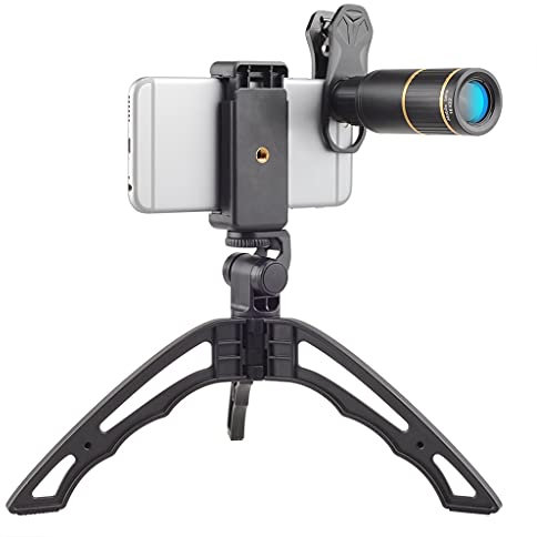 Mobile Phone Camera Lens Metal 16x Telephoto Telescope Lens with Tripod Fisheye Wide Macro for All Phones (Size : 5 in 1 Lens kit) (16x Lens kit)