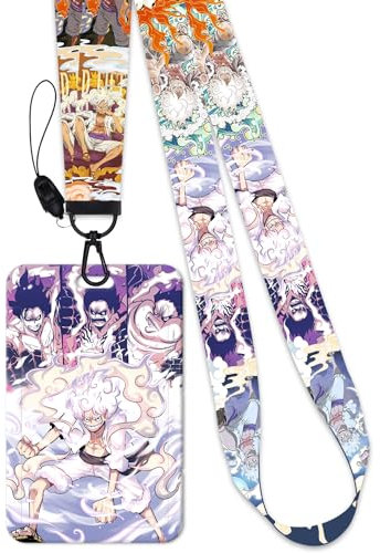 One Piece Lanyard Keychain, Anime ID Badges Lanyard, Key Lanyard for ID Card Holder, Cell Phone Case