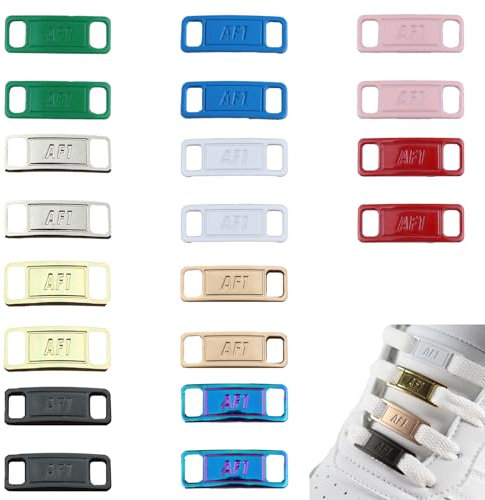 DALAETUS 10 Paar Schnürsenkel Schnalle Set, Fashion Af1 Metal Tag für Wanderschuhe, Sportschuhe, Metall Verschluss für Turnschuhe Dekoration DIY (10 Farben)