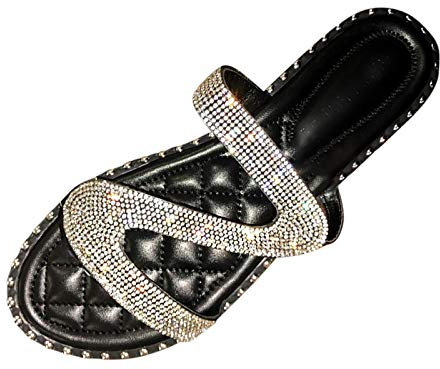 Bastwahl Silber Sandaletten mit Absatz Damen Glitzer Leichte Flache Sandalen Damenschuhe Knöchelriemen Breite Füße Sommer Freizeit Zehentrenner Kleid Strandschuhe mit Absatz mit Rutschfestem Fussbett